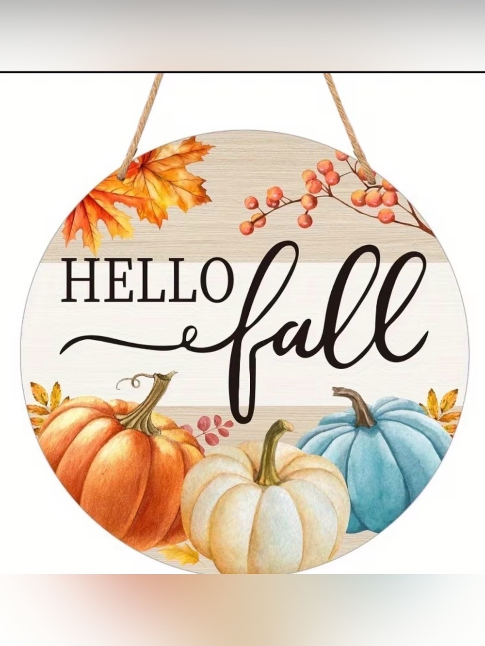 🎇Multi🎇Hello Fall Pumpkin Round Wall Sign (2/$10)